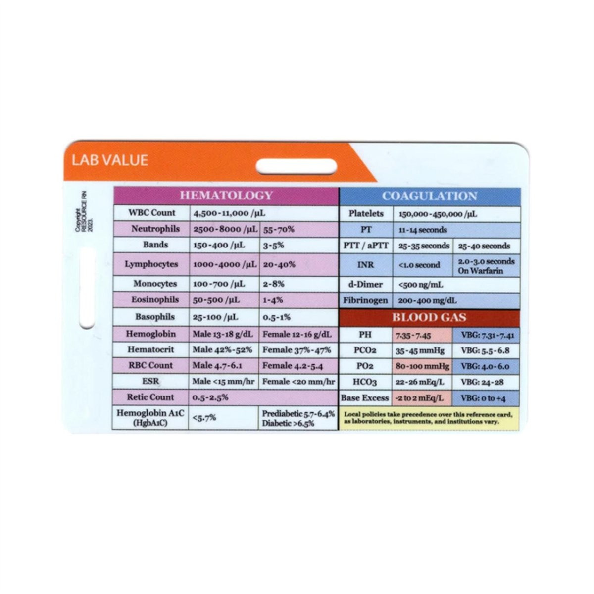 AA77 NEW  Lab Value and Order  - Medical Lab Values ulasan dan harga
