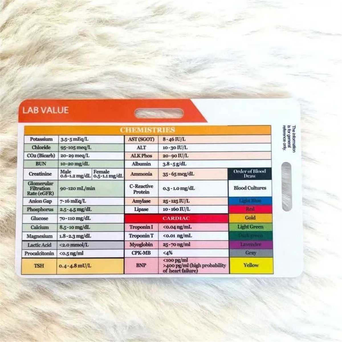 AA77 NEW  Lab Value and Order  - Medical Lab Values ulasan dan harga