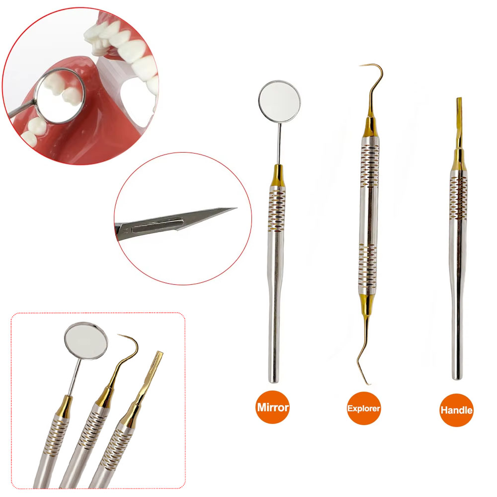 Premium Stainless Steel Dental - Dental Mirror Probe ulasan dan harga