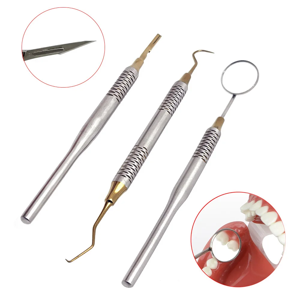 1Pc Stainless Steel Dental Mou - Dental Mirror Probe ulasan dan harga